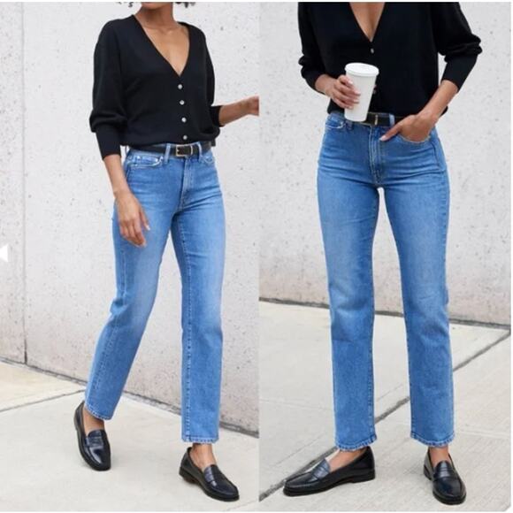 AYR Jeans Ayr The Lala Straight Leg Stretch Blue Jeans 25s